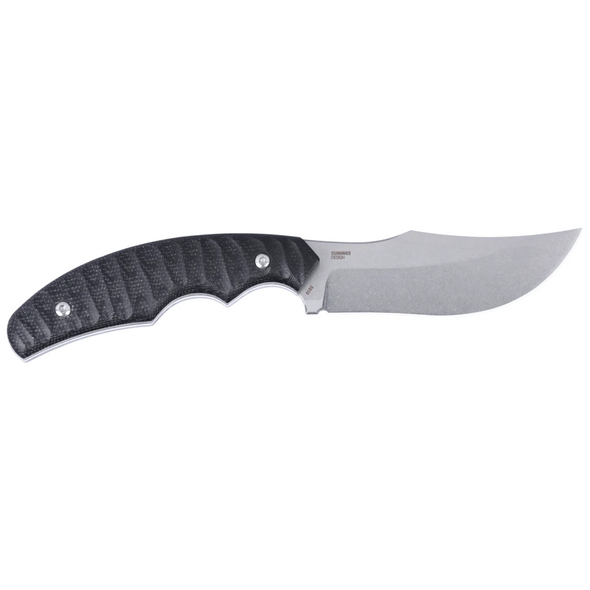 CRKT Burrower: Plain Edge, Stonewash Blade, Black Micarta Handle, Model 3610