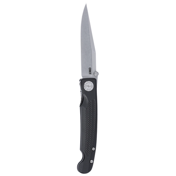 CRKT Fidus Liner Lock Knife: Plain Edge, Stonewash Blade, Black GRN Blade, Model 4220