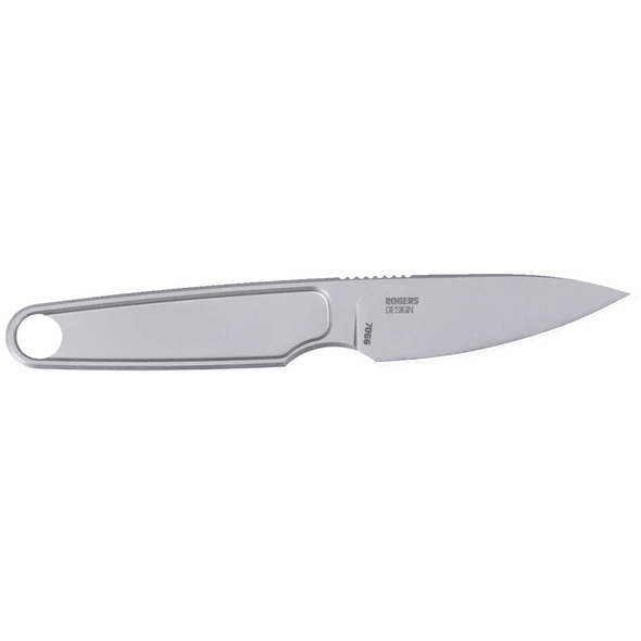 CRKT HangTi Fixed, Bead Blasted Titanium Knife: Drop Point, Plain Edge, w/ Sheath, Model 7066