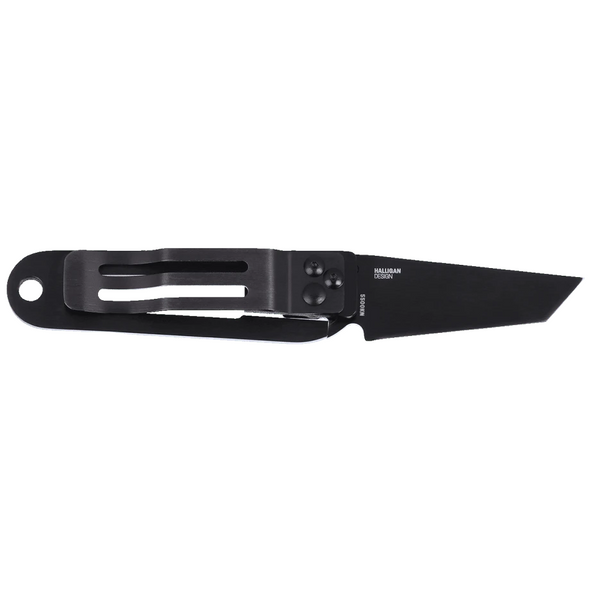 CRKT K.I.S.S. Black Knife: Tanto, Plain Edge, TiNi Blade; SS Handle, Model 5500KN