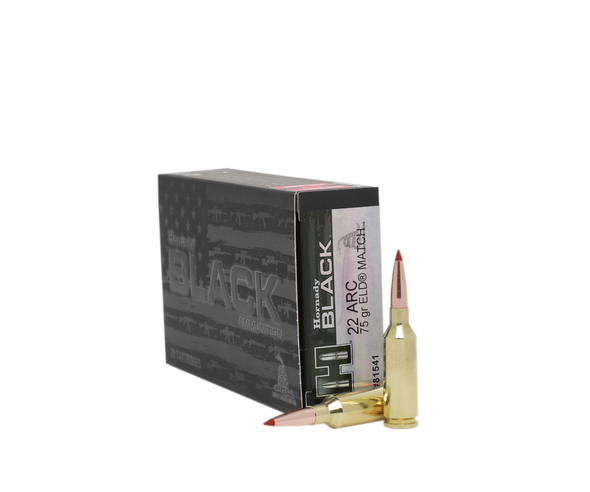 Hornady BLACK Ammunition: 22 ARC, 75 Grain, ELD Match, 3075 fps