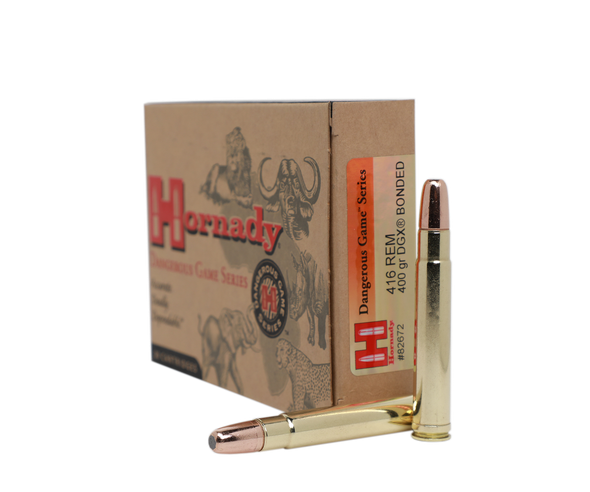 Hornady Dangerous Game Ammunition: 416 Remington, 400 Grain, DGX Bonded, 2400 fps