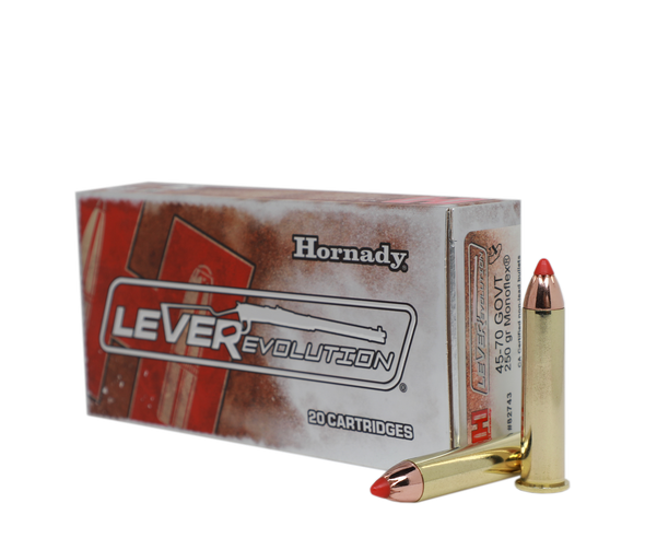 Hornady LEVERevolution Ammunition: 45-70 Government, 250 Grain, MonoFlex, 640 m/s
