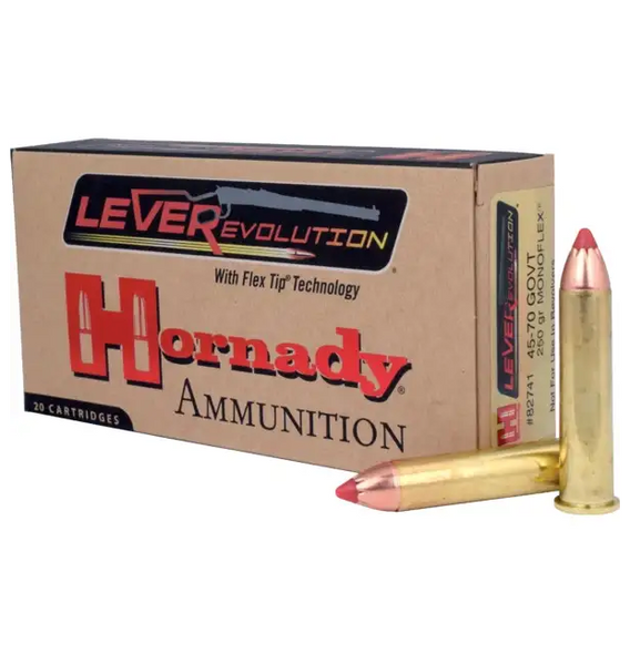 Hornady LEVERevolution Ammunition: 45-70 Gov't, 250 gr, MonoFlex, 640 m/s, Model 82743