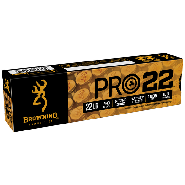 Browning PRO-22 Ammunition: 22 LR, 40 gr, Lead Round Nose, 1085 fps, Model B194122101