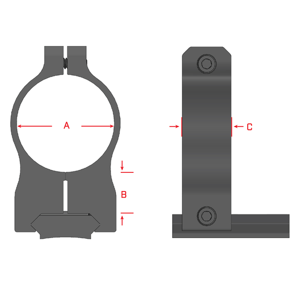 Warne Vapor Rimfire Rings: 1", High, Black