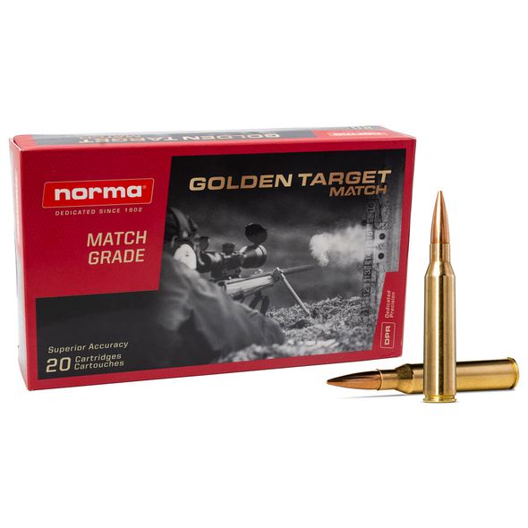 Norma Golden Target Ammunition: 338 Lapua Mag, 250 gr, Hollow Point Boat Tail, Model 10185442