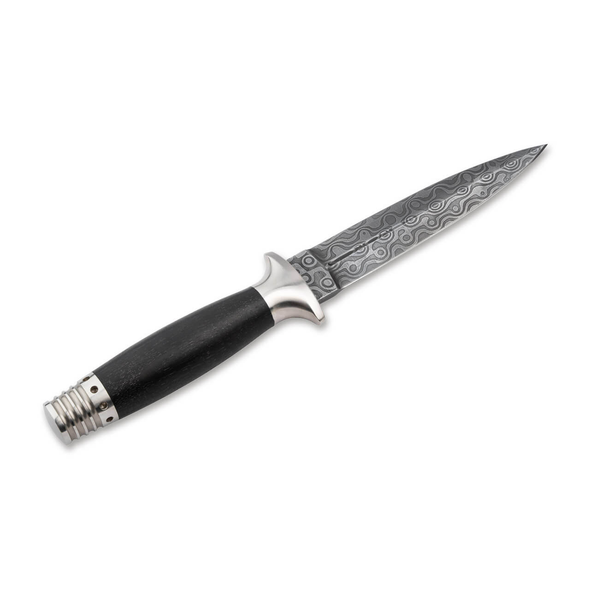 Boker MG-42 Damast Dagger: 5.31", 40 Layer Damascus Blade, Black Hornbeam Handle, Model 121506DAM