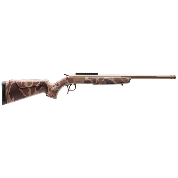 CVA Scout TD Rifle, FDE | Duck Camo: 223 Rem, 20" Barrel, Model CR4434DC