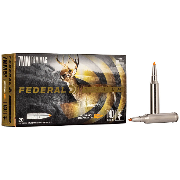 Federal Trophy Bonded Tip Ammunition: 7mm Rem Mag, 140 Grain, Trophy Bonded Tip, 3150 fps | P7RTT2
