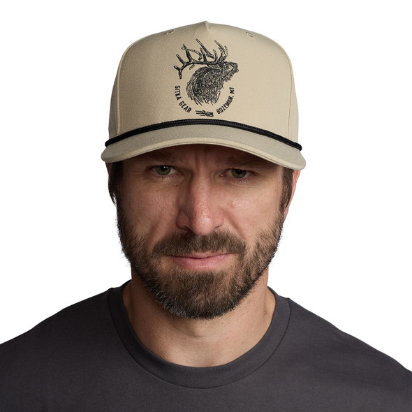 SITKA Gear Elk Sketch Retro 5 Panel Snapback, Light Tan | 601153-LT