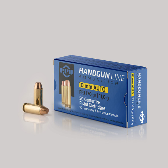 PPU Handgun Line Bulk Ammunition: 10mm Auto, 170 gr, FPJ, 1115 fps, Qty: 500 | PPH10F