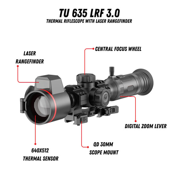 Guide Sensmart TU635 LRF 3.0 Thermal Riflescope: 3x, 640x512, 35mm, LRF