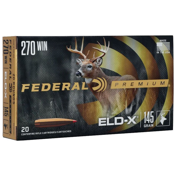 Federal ELD-X Ammunition: 270 Win, 145 Grain, ELD-X, 2890 fps, Qty: 200 | P270ELDX1
