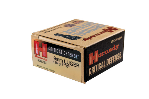 Hornady Critical Defense Bulk Ammunition: 9mm Luger, 115 Grain, FTX, 1135 fps