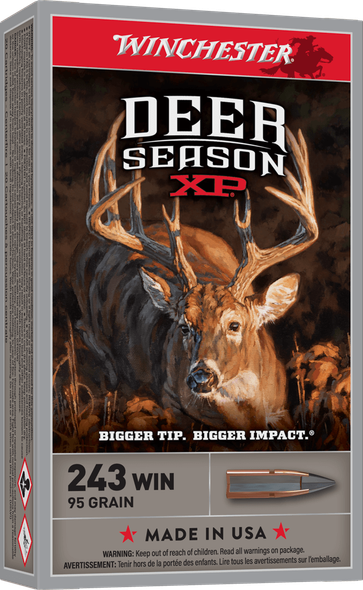 Winchester Deer Season XP Bulk Ammunition: 243 Winchester, 95 Grain, Extreme Point, 3100 fps