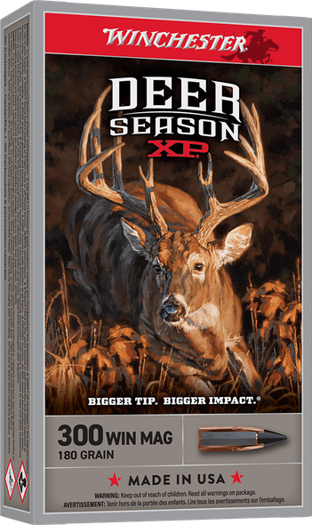 Winchester Deer Season XP Bulk Ammunition: 300 Winchester Magnum, 180 Grain, Extreme Point, 2950 fps