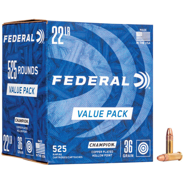 Federal Champion Training Rimfire Ammunition - 22 LR, 36 gr, CPHP, 1260 fps, Model 745