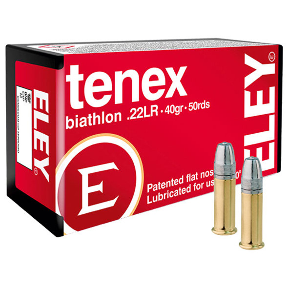 ELEY tenex biathlon 22 LR, 40 gr, Flat Nose Rimfire Ammunition