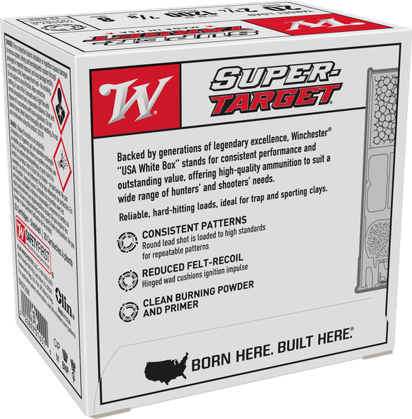Winchester Super-Target Ammunition: 20 Gauge, 2.75", 8 Shot, 7/8 Ounce, 1200 fps