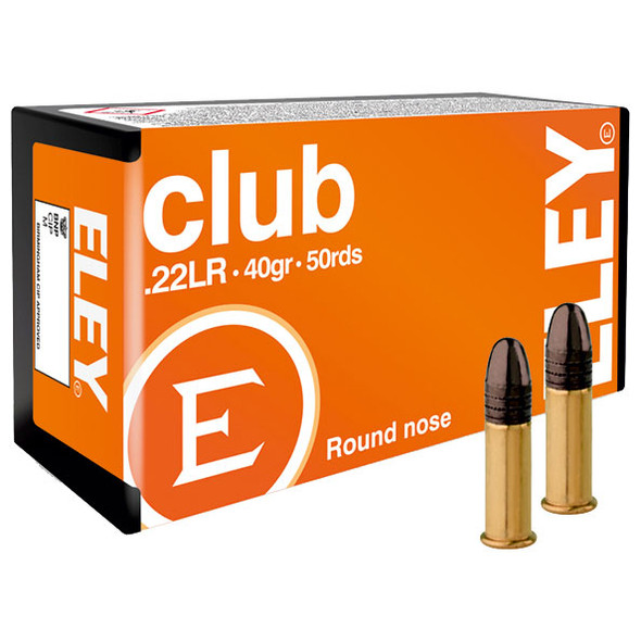 ELEY club  22 LR, 40 gr, Round Nose Rimfire Ammunition