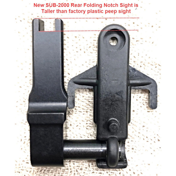 MCARBO KelTec SUB2000 Rear Tactical Folding Sight - Notch