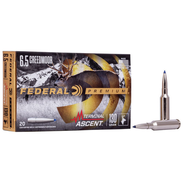 Federal Terminal Ascent Ammunition - 6.5 Creedmoor, 130 gr, TA, 2730 fps, Model P65CRDTA1