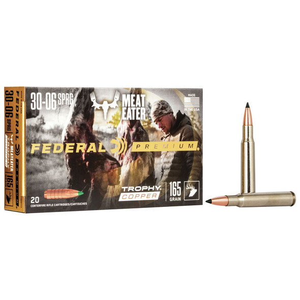Federal Trophy Copper Ammunition: 30-06 Springfield, 165 gr, TC, 2800 fps | P3006TC2