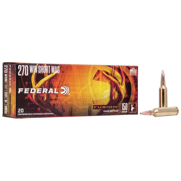 Federal Fusion Rifle Ammunition: 270 WSM, 150 gr, FSP, 3060 fps, Model F270WSMFS1