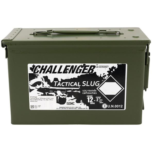 Challenger Tactical Slug Ammunition - 12 Gauge, 2-3/4", Rifled Slug, Lead, 1 oz, Model 4150