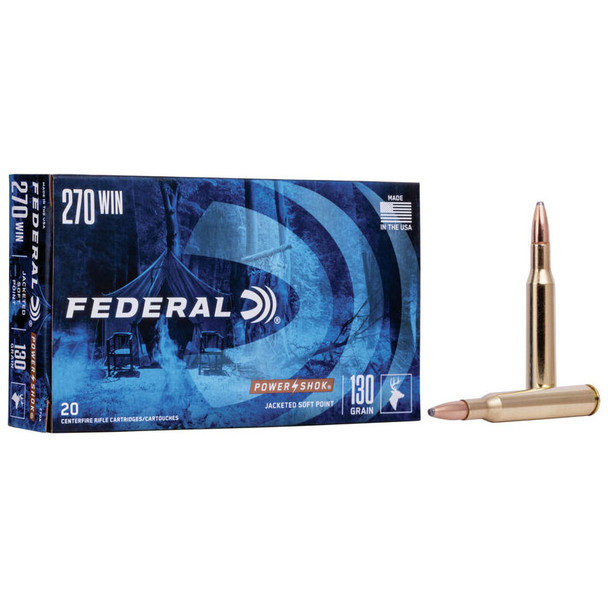 Federal Power-Shok Rifle Ammunition: 270 Win, 130 gr, JSP, 3060 fps, Model 270A
