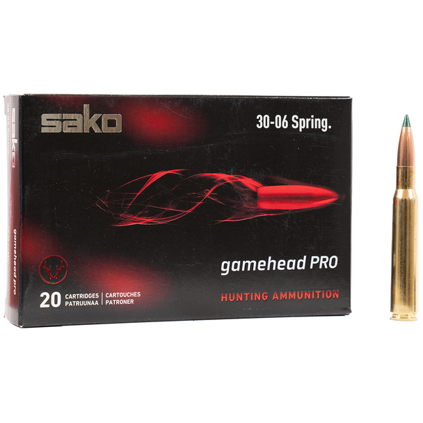 Sako Gamehead Pro Ammunition: 30-06 Springfield, 165 gr, Tipped GameKing, Model C631107ASA10