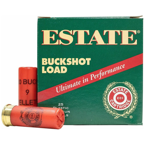Estate Buckshot Load 12 Gauge, 2-3/4", 00 Buck Ammunition