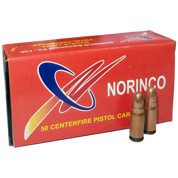 Norinco Pistol Ammunition: 7.62x25mm Tokarev, 85 gr, Bimetal FMJ, Non-Corrosive, Model NOR76225
