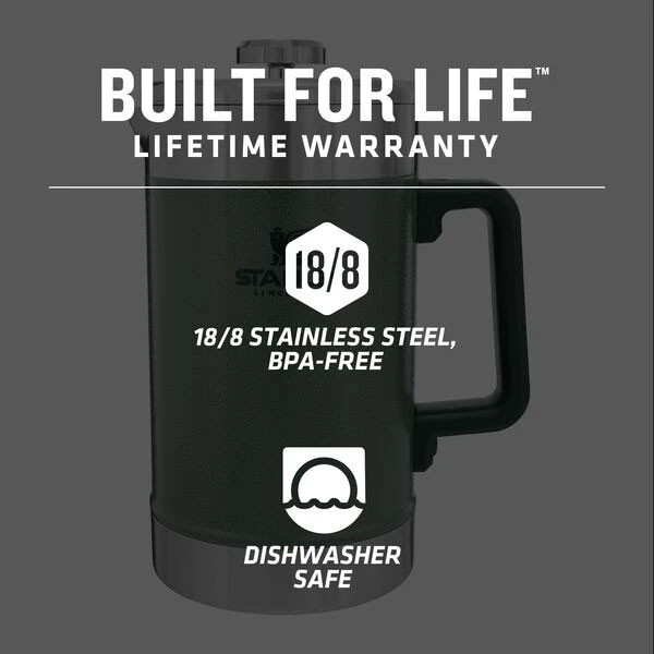 Stanley Classic Stay Hot French Press, 48oz | 1.4L: Hammertone Green