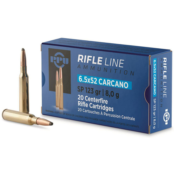 PPU (Prvi Partizan) Rifle Line: 6.5x52mm Carcano 123 gr, SP Ammunition
