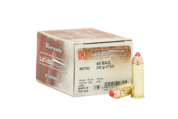 Hornady LEVERevolution Ammunition: 44 Mag, 225 Grain, FTX, 1410 fps