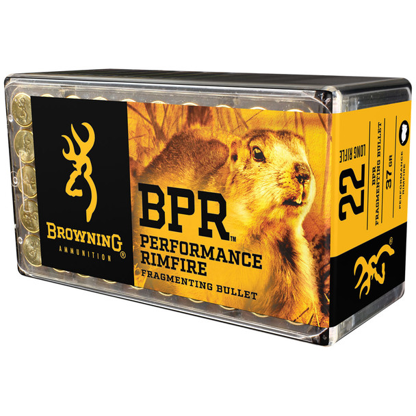 Browning BPR Performance Rimfire Ammunition: 22 LR, 37 gr, Fragmenting, 1400 fps, Model B194122050