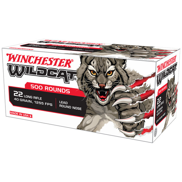 Winchester Wildcat Ammunition - 22 LR, 40 gr, LRN, 1255 fps, Model CQWW22LR