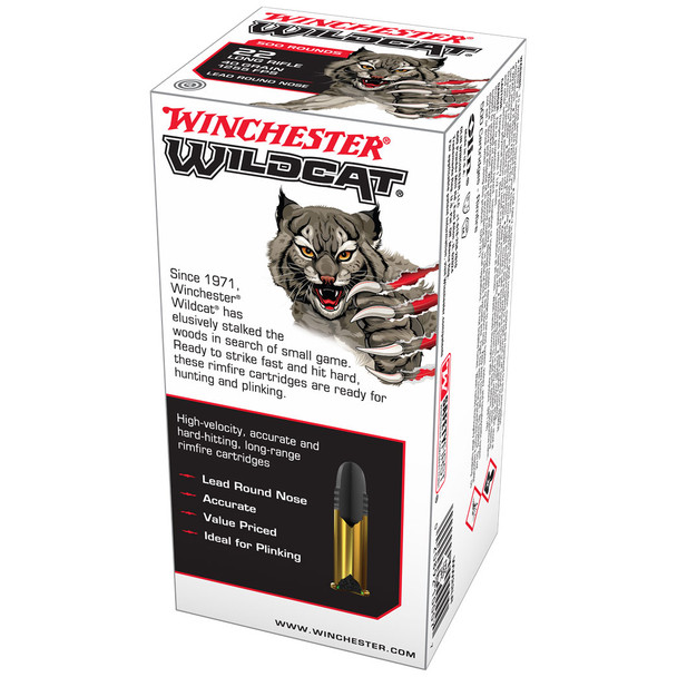 Winchester Wildcat Ammunition - 22 LR, 40 gr, LRN, 1255 fps, Model CQWW22LR