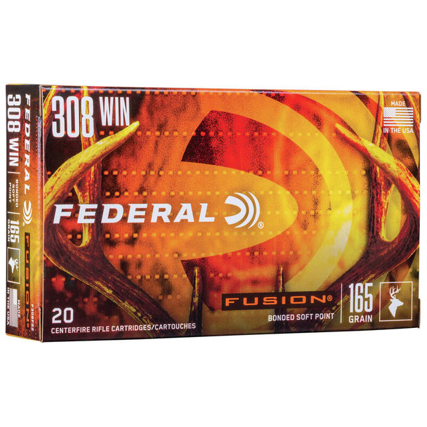 Federal Fusion Rifle Ammunition: 308 Win, 165 gr, FSP, 2700 fps, Model F308FS2
