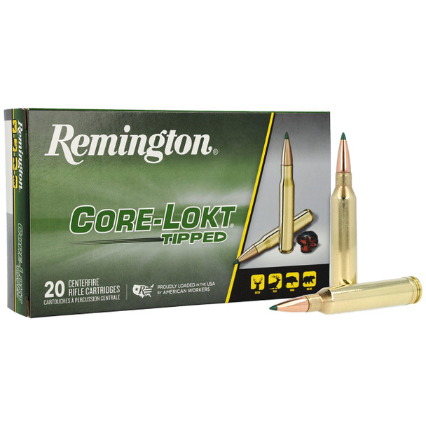 Remington Core-Lokt Tipped Ammunition - 7mm Rem Mag, 150 gr, Core-Lokt Tipped, 3130 fps, Model 29021