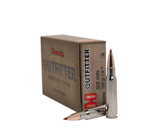 Hornady Outfitter Ammunition: 308 Win, 165 Grain, CX, 2610 fps