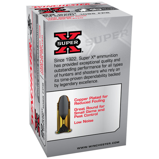 Winchester Super-X Ammunition: 22 Short, 29 gr, Copper Plated LRN Rimfire, 1095 fps, Model X22S