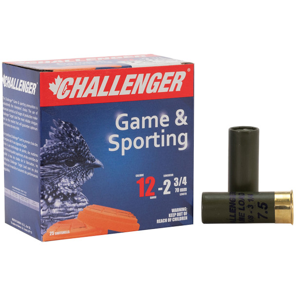 Challenger Game Load Ammunition - 12 Gauge, 2-3/4", #7.5, 1-1/8 oz, Model 10017