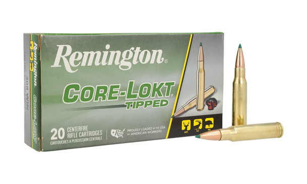 Remington Core-Lokt Tipped Ammunition: 308 Win, 150 Grain, Core-Lokt Tipped, 2840 fps, Qty: 20