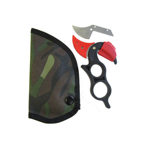 Wyoming Knife The Original Wyoming Field Dressing Knife: Black Handle, Camo Nylon Sheath