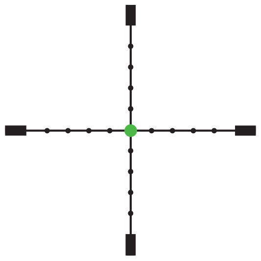 MIL-Dot Crosshair w/ Green Dot Reticle