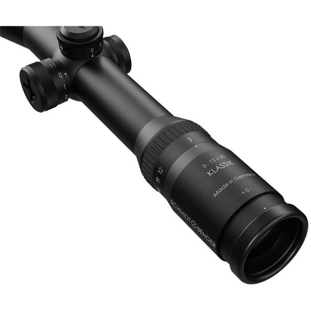 Schmidt & Bender Klassik LM 3-12x50 FFP Riflescope: 30mm Tube, L3 Reticle,  ASV / Klassik CT (1 cm) / CW Turret | 644-811-482-40-05A02