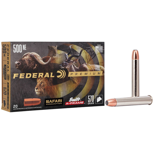 Federal Safari Swift A-Frame Ammunition: 500 NE, 570 gr, Swift A-Frame | P500NSA